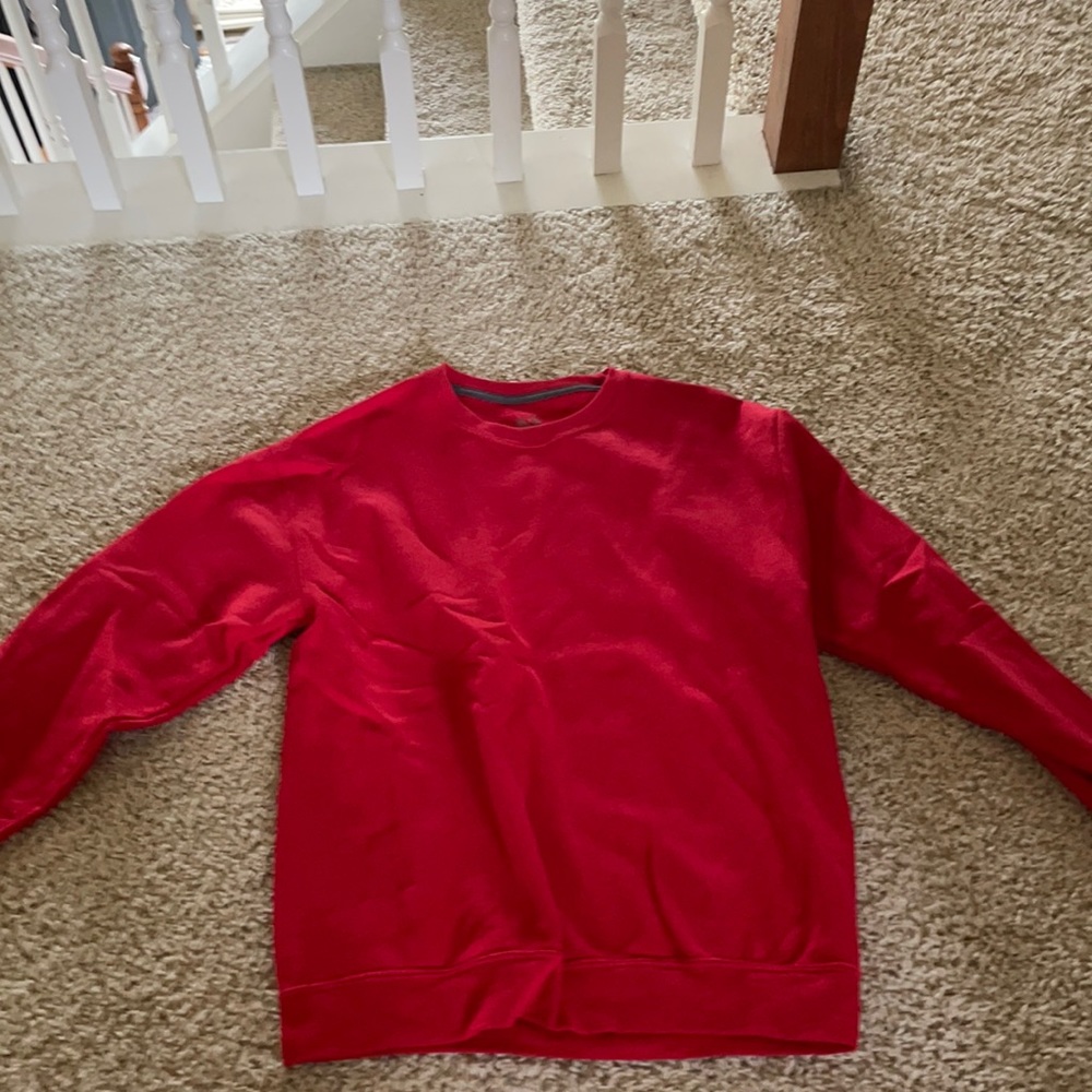red over sized crew neck